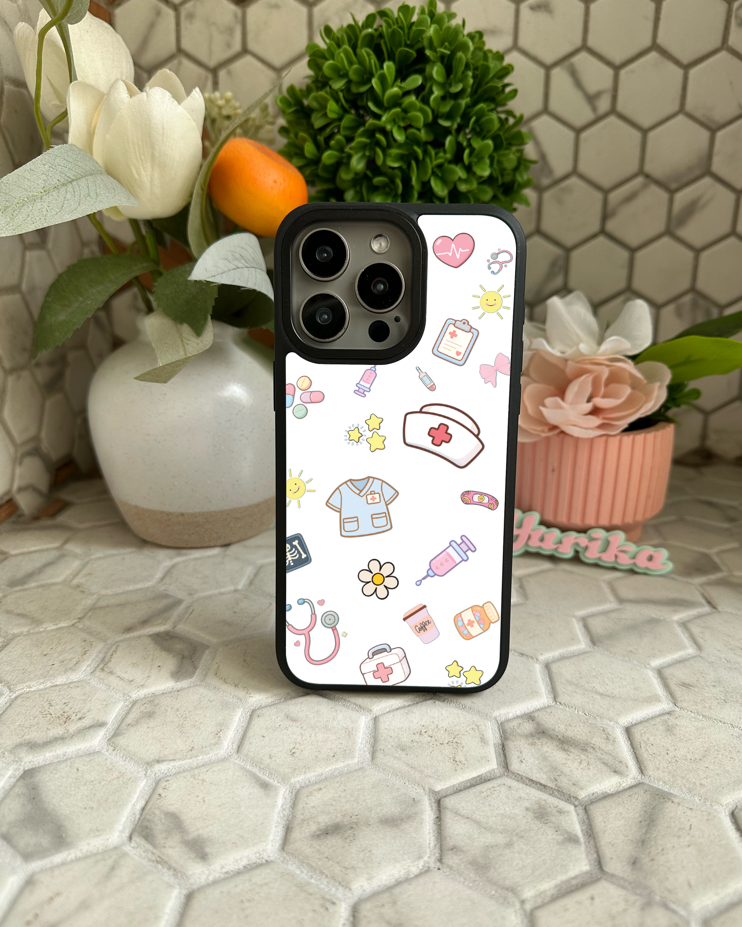 PREORDER: Nurse Mirrored iPhone Case (Black Bumper)